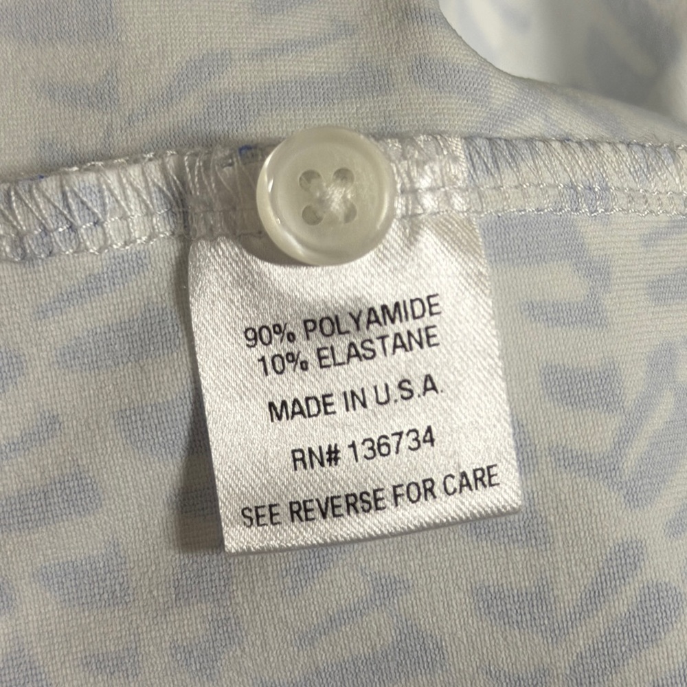 Persifor MEDIUM White Blue Geomettric Winpenny Shirt Dress USA Made - Picture 6 of 8